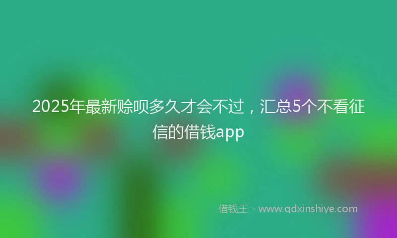 2025年最新赊呗多久才会不过，汇总5个不看征信的借钱app