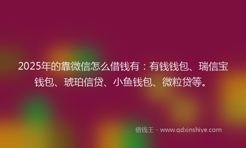 2025年的靠微信怎么借钱有：有钱钱包、瑞信宝钱包、琥珀信贷、小鱼钱包、微粒贷等。