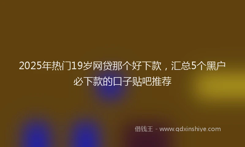 2025年热门19岁网贷那个好下款，汇总5个黑户必下款的口子贴吧推荐