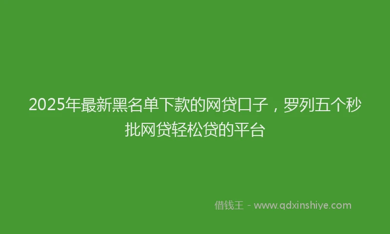 2025年最新黑名单下款的网贷口子，罗列五个秒批网贷轻松贷的平台