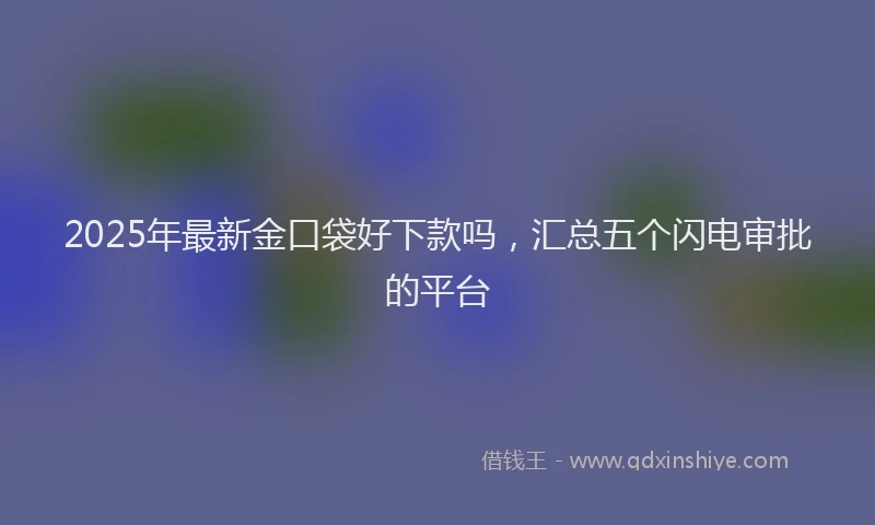 2025年最新金口袋好下款吗，汇总五个闪电审批的平台