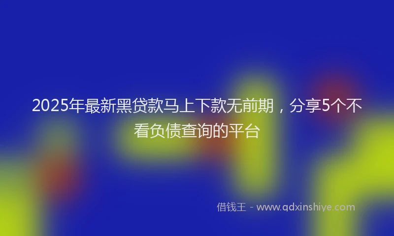 2025年最新黑贷款马上下款无前期，分享5个不看负债查询的平台