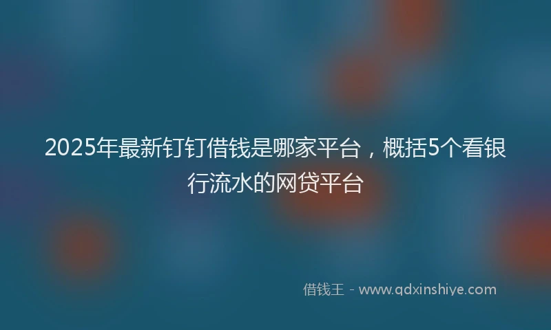 2025年最新钉钉借钱是哪家平台，概括5个看银行流水的网贷平台