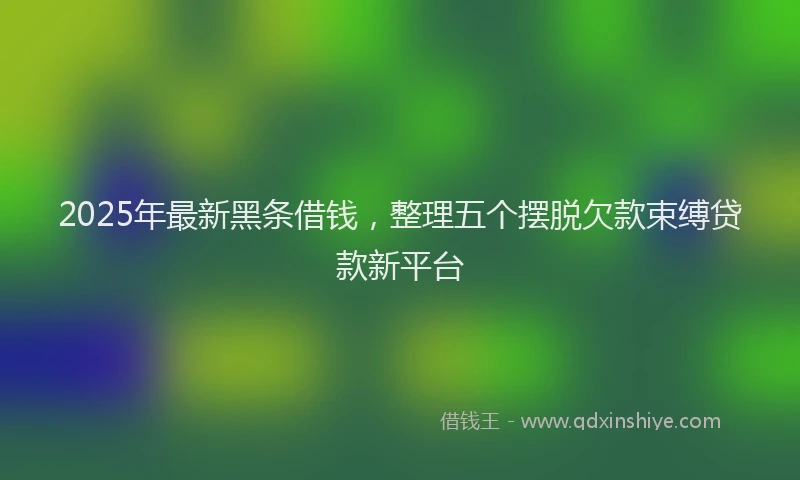 2025年最新黑条借钱，整理五个摆脱欠款束缚贷款新平台