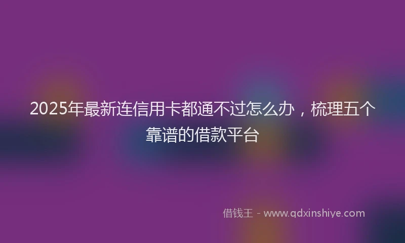 2025年最新连信用卡都通不过怎么办，梳理五个靠谱的借款平台