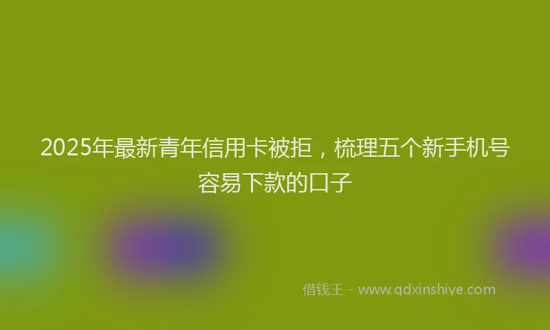 2025年最新青年信用卡被拒，梳理五个新手机号容易下款的口子