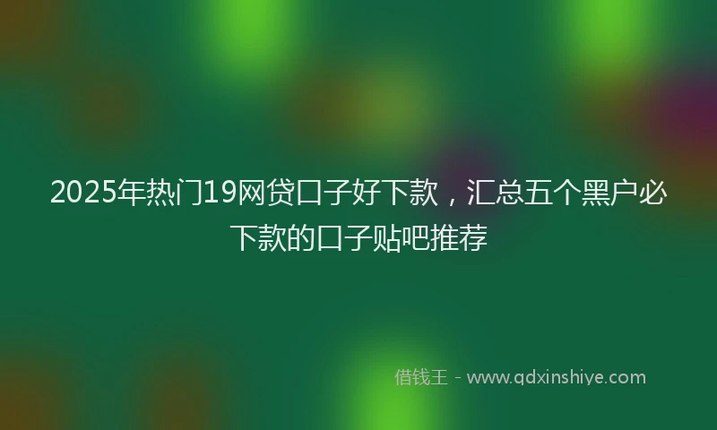 2025年热门19网贷口子好下款，汇总五个黑户必下款的口子贴吧推荐