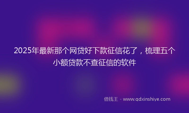 2025年最新那个网贷好下款征信花了，梳理五个小额贷款不查征信的软件