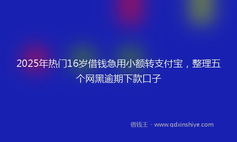 2025年热门16岁借钱急用小额转支付宝，整理五个网黑逾期下款口子