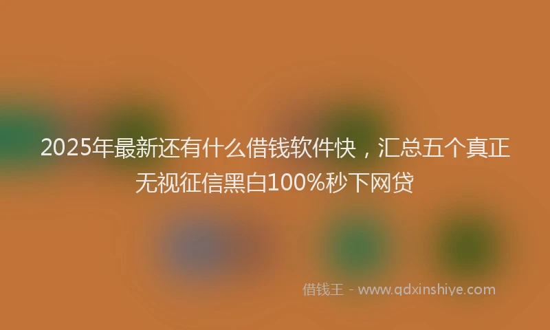 2025年最新还有什么借钱软件快，汇总五个真正无视征信黑白100%秒下网贷