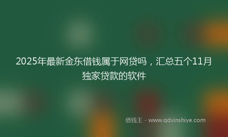 2025年最新金东借钱属于网贷吗，汇总五个11月独家贷款的软件