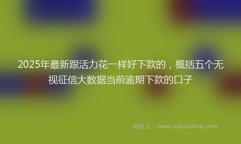 2025年最新跟活力花一样好下款的，概括五个无视征信大数据当前逾期下款的口子
