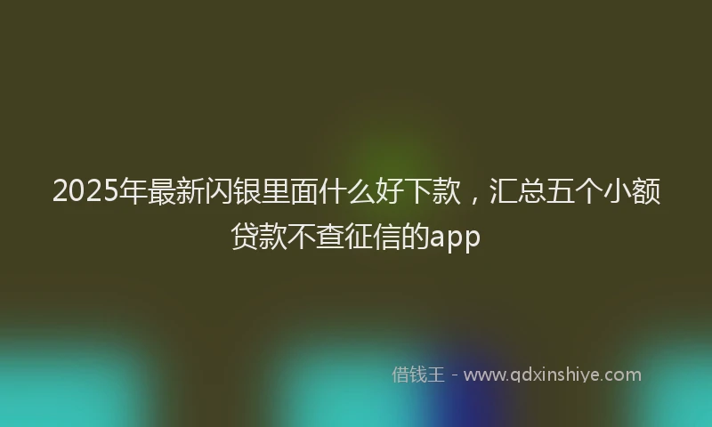 2025年最新闪银里面什么好下款，汇总五个小额贷款不查征信的app