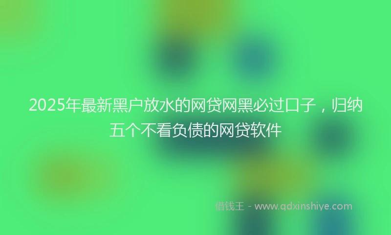2025年最新黑户放水的网贷网黑必过口子，归纳五个不看负债的网贷软件
