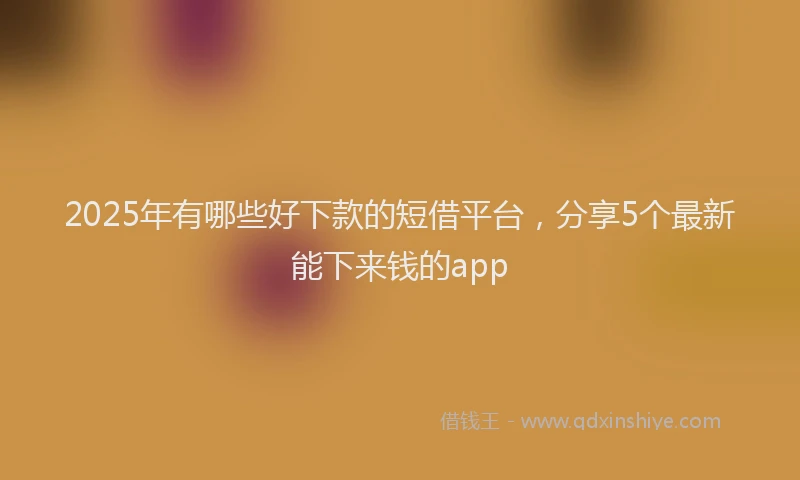 2025年有哪些好下款的短借平台，分享5个最新能下来钱的app