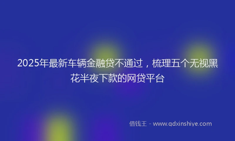2025年最新车辆金融贷不通过，梳理五个无视黑花半夜下款的网贷平台