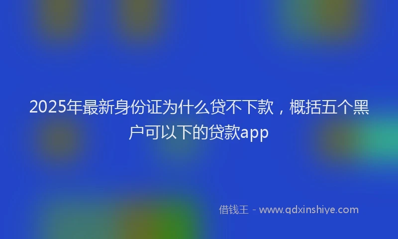 2025年最新身份证为什么贷不下款，概括五个黑户可以下的贷款app