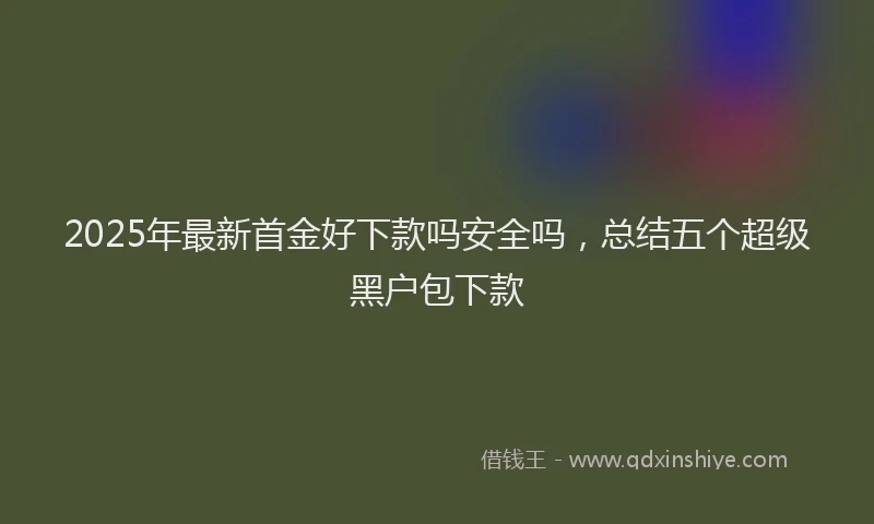 2025年最新首金好下款吗安全吗，总结五个超级黑户包下款