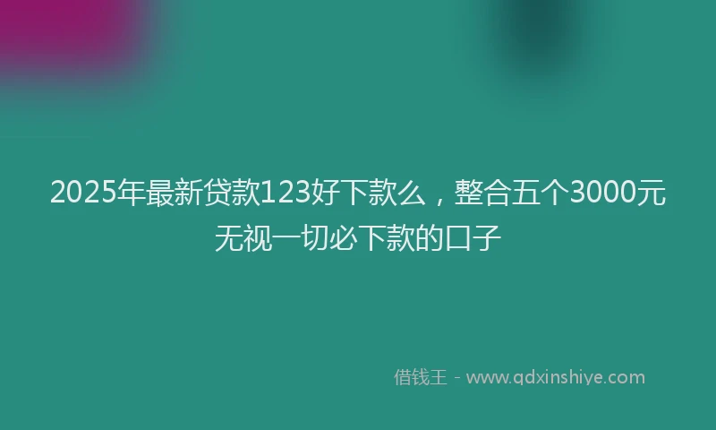 2025年最新贷款123好下款么，整合五个3000元无视一切必下款的口子