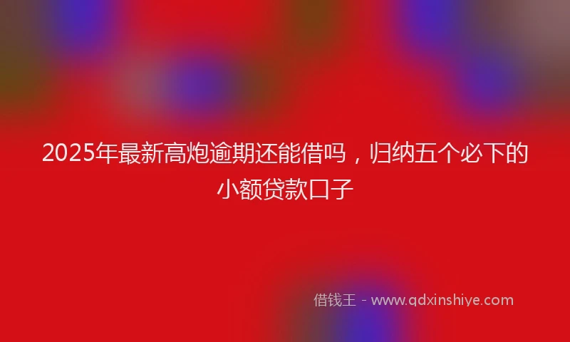 2025年最新高炮逾期还能借吗，归纳五个必下的小额贷款口子