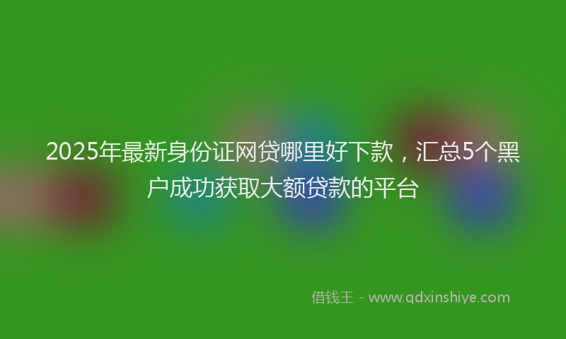 2025年最新身份证网贷哪里好下款，汇总5个黑户成功获取大额贷款的平台