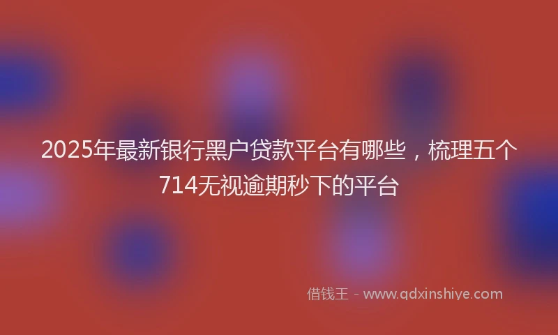 2025年最新银行黑户贷款平台有哪些，梳理五个714无视逾期秒下的平台