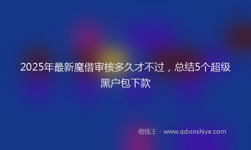2025年最新魔借审核多久才不过，总结5个超级黑户包下款