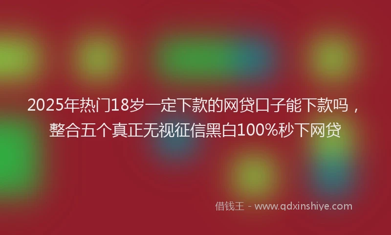 2025年热门18岁一定下款的网贷口子能下款吗，整合五个真正无视征信黑白100%秒下网贷