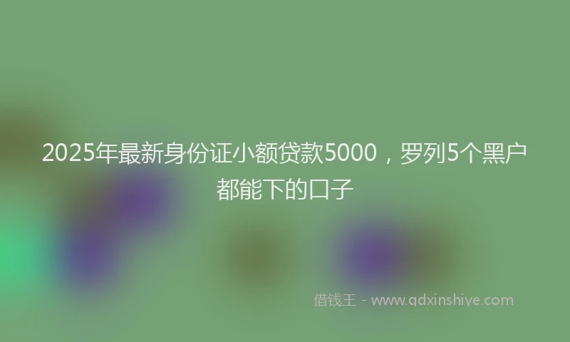 2025年最新身份证小额贷款5000，罗列5个黑户都能下的口子