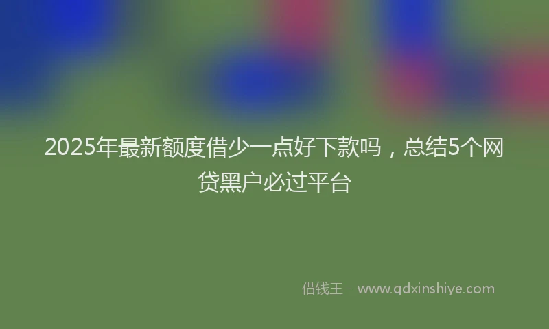 2025年最新额度借少一点好下款吗，总结5个网贷黑户必过平台