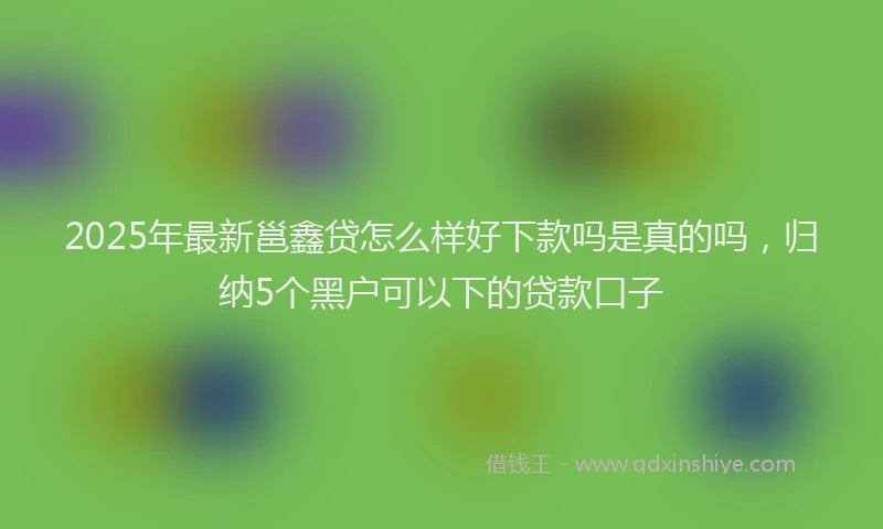 2025年最新邕鑫贷怎么样好下款吗是真的吗，归纳5个黑户可以下的贷款口子