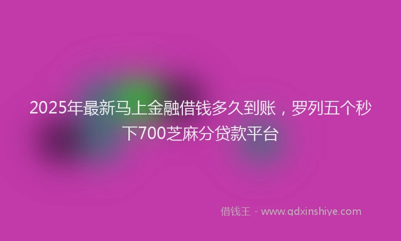 2025年最新马上金融借钱多久到账，罗列五个秒下700芝麻分贷款平台