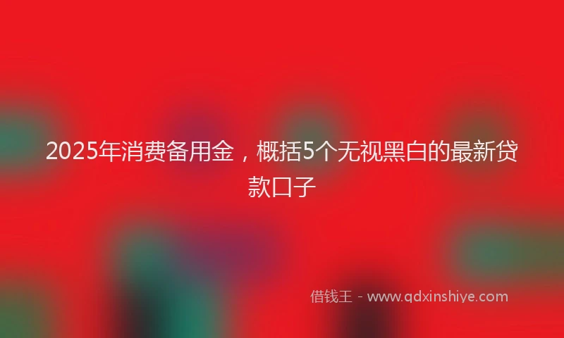2025年消费备用金，概括5个无视黑白的最新贷款口子
