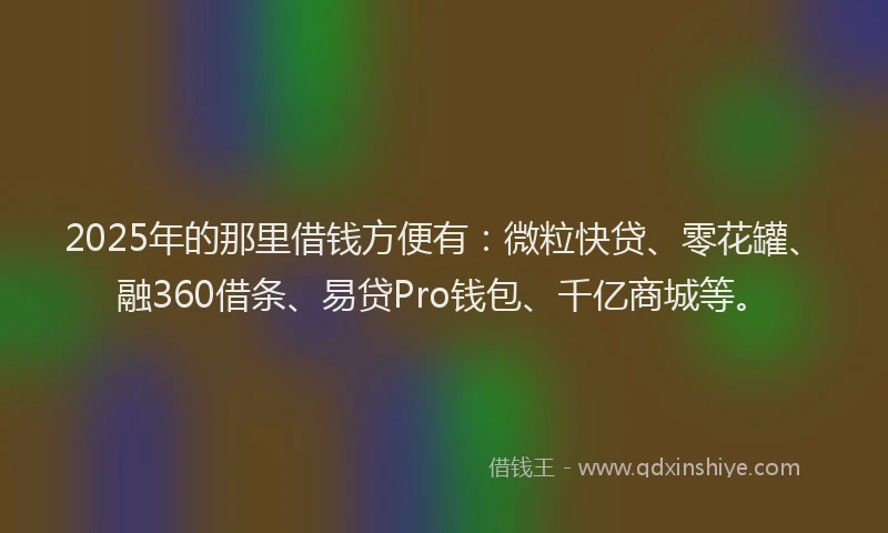 2025年的那里借钱方便有：微粒快贷、零花罐、融360借条、易贷Pro钱包、千亿商城等。
