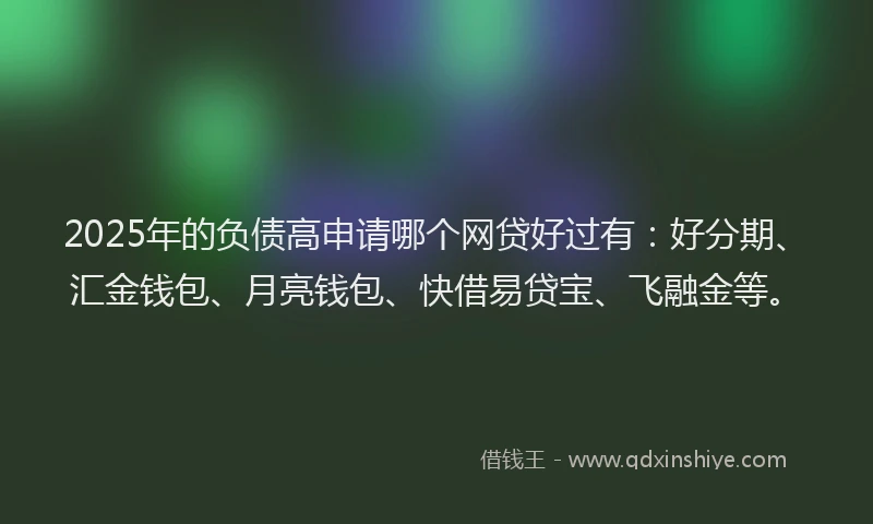 2025年的负债高申请哪个网贷好过有：好分期、汇金钱包、月亮钱包、快借易贷宝、飞融金等。