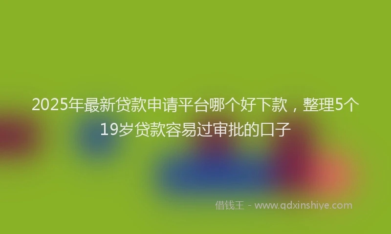 2025年最新贷款申请平台哪个好下款，整理5个19岁贷款容易过审批的口子