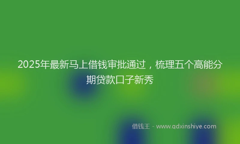 2025年最新马上借钱审批通过，梳理五个高能分期贷款口子新秀