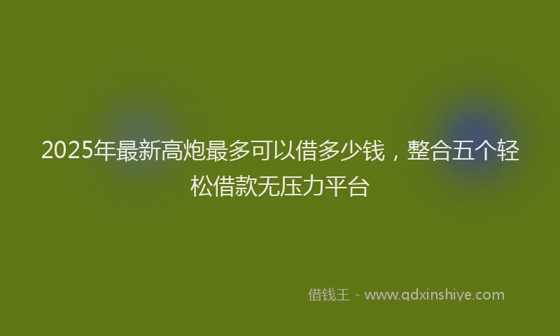 2025年最新高炮最多可以借多少钱，整合五个轻松借款无压力平台