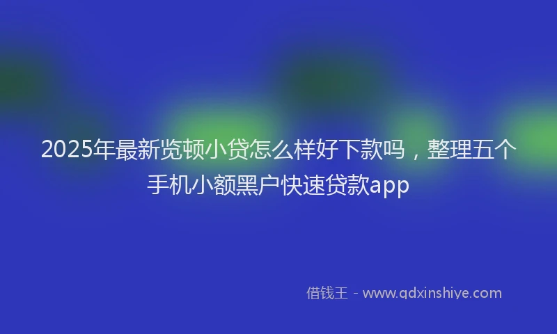 2025年最新览顿小贷怎么样好下款吗，整理五个手机小额黑户快速贷款app