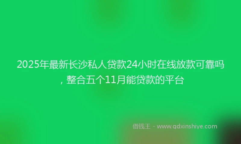 2025年最新长沙私人贷款24小时在线放款可靠吗，整合五个11月能贷款的平台