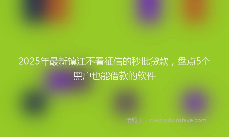 2025年最新镇江不看征信的秒批贷款，盘点5个黑户也能借款的软件