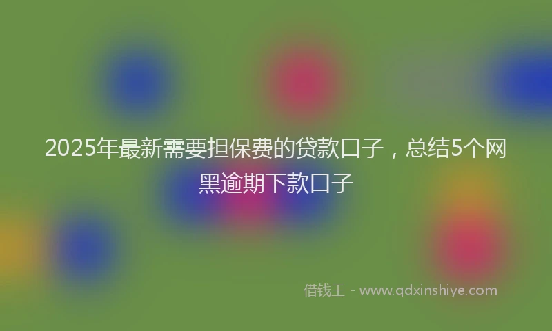 2025年最新需要担保费的贷款口子，总结5个网黑逾期下款口子