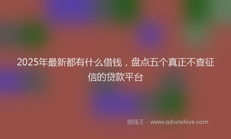 2025年最新都有什么借钱，盘点五个真正不查征信的贷款平台