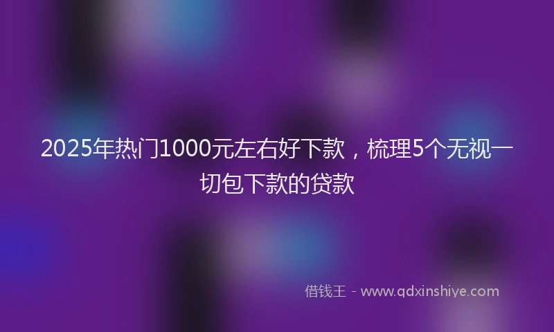 2025年热门1000元左右好下款，梳理5个无视一切包下款的贷款