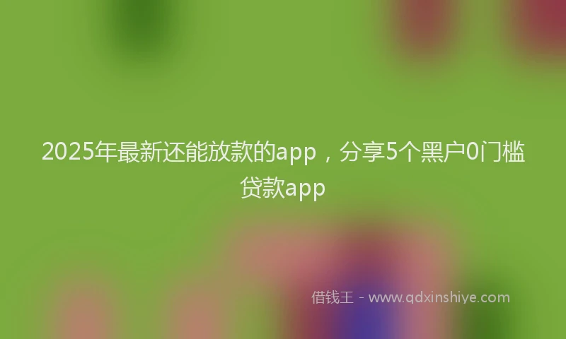 2025年最新还能放款的app，分享5个黑户0门槛贷款app