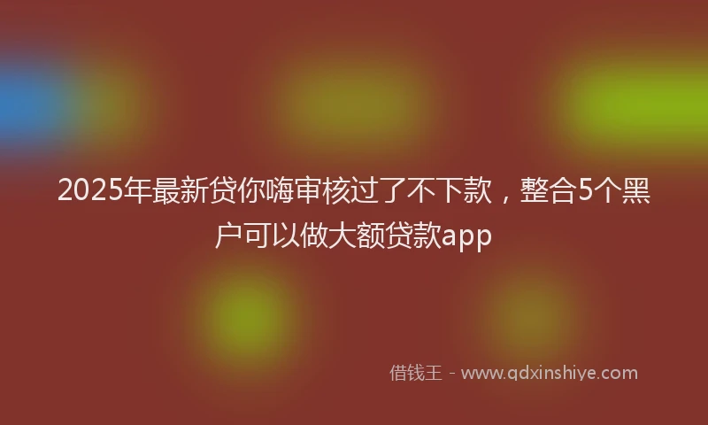 2025年最新贷你嗨审核过了不下款，整合5个黑户可以做大额贷款app