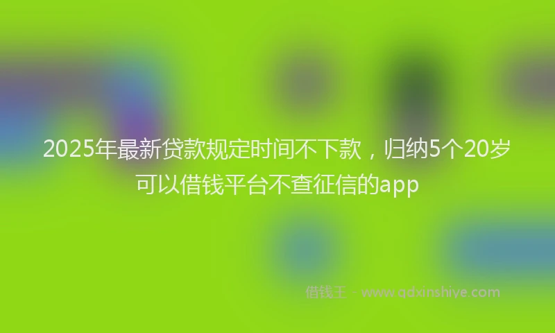 2025年最新贷款规定时间不下款，归纳5个20岁可以借钱平台不查征信的app