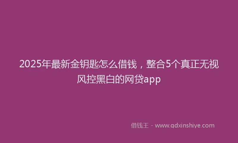 2025年最新金钥匙怎么借钱，整合5个真正无视风控黑白的网贷app