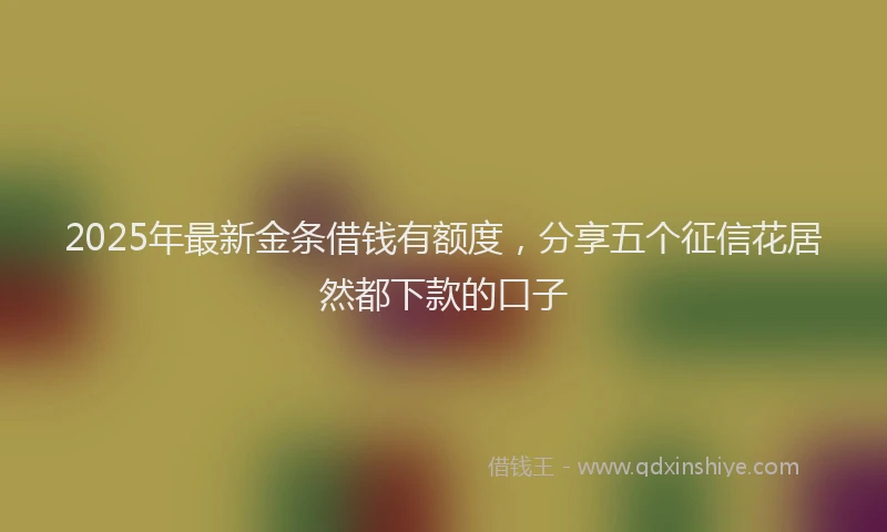 2025年最新金条借钱有额度，分享五个征信花居然都下款的口子
