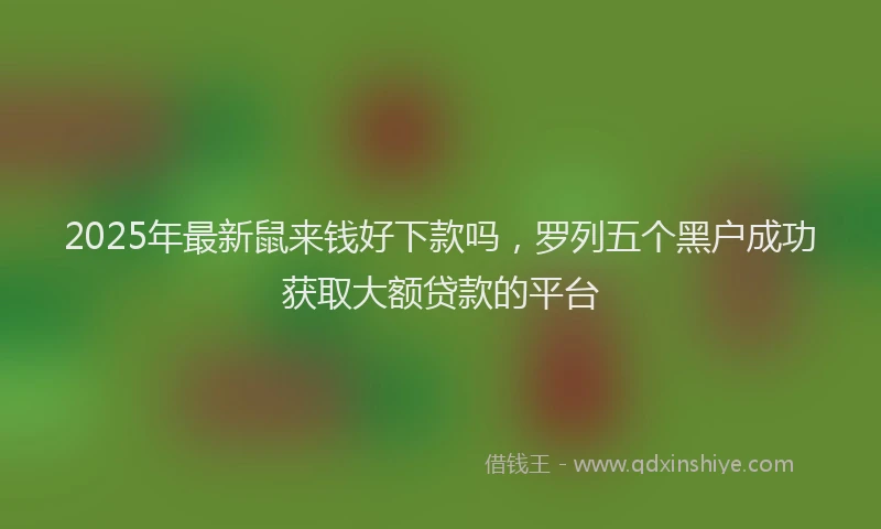 2025年最新鼠来钱好下款吗，罗列五个黑户成功获取大额贷款的平台